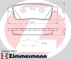 Zimmermann 24545.170.1 klocki hamulc. mazda cx-7  07- tył, mazda cx-7 (er)