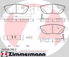 Zimmermann 24549.190.2 klocki hamulc. fiat 500l  12- przód, fiat 500l, opel corsa d van