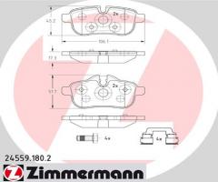 Zimmermann 24559.180.2 klocki hamulc. bmw z4 e89  09- tył, bmw z4 (e89)