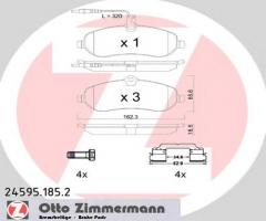 Zimmermann 24595.185.2 klocki hamulc. fiat scudo  07- z czuj., citroËn jumpy