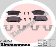 Zimmermann 24606.175.2 klocki hamulc. audi a4 (b8)  07- tył