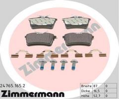 Zimmermann 24765.165.2 klocki hamulcowe citroen berlingo  08- tył, citroËn berlingo (b9)