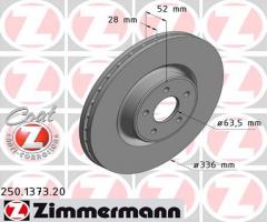Zimmermann 250.1373.20 tarcza hamulc. ford focus rs  09- przód, ford focus ii (da_)