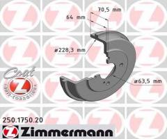 Zimmermann 250.1750.20 bęben hamulc. ford b-max  12- tył, ford b-max (jk)