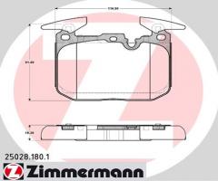 Zimmermann 25028.180.1 klocki hamulc. bmw 1 f20  11- przód, bmw 1 (f20)