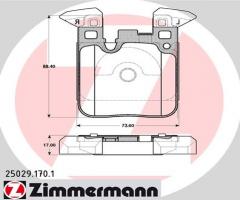 Zimmermann 25029.170.1 klocki hamulc. bmw 1 f20,f21  10- przód, bmw 1 (f20)