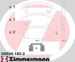 Zimmermann 25034.185.2 klocki hamulc. opel astra j  09-, chevrolet orlando (j309)