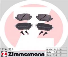 Zimmermann 25110.175.1 klocki hamulc. skoda octavia  12- tył, audi a1 (8x1, 8xf), seat leon sc (5f5)