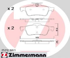 Zimmermann 25212.160.1 klocki hamulc. ford focus iii  14- tył