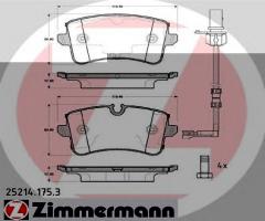 Zimmermann 25214.175.3 klocki hamulc. audi a8  09- tył, audi a8 (4h_)