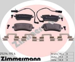Zimmermann 25214.175.4 klocki hamulc. audi a6  11- tył, audi a6 (4g2, c7, 4gc), porsche macan