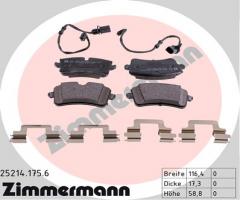 Zimmermann 25214.175.6 klocki hamulc. audi a8  09- tył
