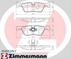 Zimmermann 25307.175.1 klocki hamulc. bmw 3 f30  12- tył, bmw 1 (f20)
