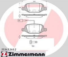 Zimmermann 25347.140.2 klocki hamulc. fiat 500  10- 1,4 abarth tył, fiat 500 (312)