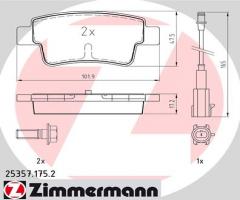 Zimmermann 25357.175.2 klocki hamulc. fiat punto  12- tył, fiat punto evo (199)