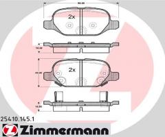 Zimmermann 25410.145.1 klocki hamulc. fiat panda 4x4  12- tył, fiat panda (312, 519, 319)