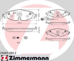 Zimmermann 25683.200.2 klocki hamulc. vw golf vii  12-, audi a3 limousine (8vs), seat leon st (5f8)
