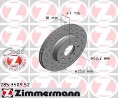 Zimmermann 285.3509.52 tarcza hamulc. hyundai i20  08- przód, hyundai i20 (pb, pbt)