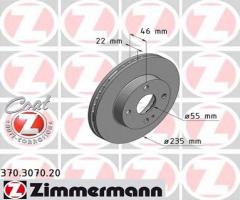 Zimmermann 370.3070.20 tarcza hamulc. mazda 323  98-03, mazda 323 s vi (bj)