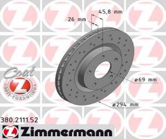 Zimmermann 380.2111.52 tarcza hamulc. jeep compass  06-, chrysler sebring (js), citroËn c4 aircross