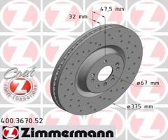 Zimmermann 400.3670.52 tarcza hamulc. mercedes x164 gl-klasa  06-12, mercedes-benz klasa gl (x164)