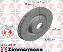 Zimmermann 400.3681.20 tarcza hamulc. mercedes r172 slk-klasa  11- przód, mercedes-benz slk (r172)