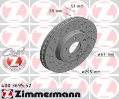 Zimmermann 400.3695.52 tarcza hamulc. mercedes w246 b-klasa  11- przód