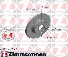 Zimmermann 430.1452.20 tarcza hamulc. opel astra  91-00, corsa  87-00