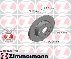 Zimmermann 430.1489.20 tarcza hamulc. opel corsa c  00-06 tył 1,8 16v, opel corsa c (f08, f68)