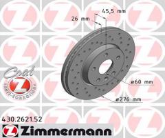 Zimmermann 430.2621.52 tarcza hamulc. opel astra j  09-, chevrolet cruze (j300)