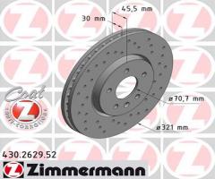 Zimmermann 430.2629.52 tarcza hamulc. opel astra j  11-, opel astra j sports tourer