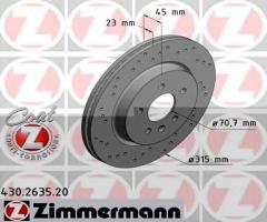 Zimmermann 430.2635.20 tarcza hamulc. opel astra j gtc  12- tył, opel astra gtc j