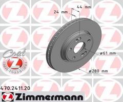 Zimmermann 470.2411.20 tarcza hamulc. renault laguna  95-01, renault laguna i (b56_, 556_)