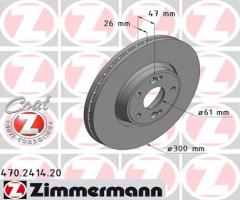 Zimmermann 470.2414.20 tarcza hamulc. renault laguna  01-07, renault laguna ii (bg0/1_)