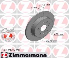 Zimmermann 540.2497.20 tarcza hamulc. suzuki swift iii  06-  1,6 tył, suzuki swift iii (mz, ez)