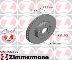 Zimmermann 590.2563.20 tarcza hamulc. toyota avensis 97-03, toyota avensis (_t22_)