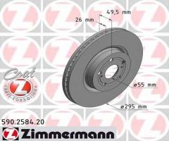 Zimmermann 590.2584.20 tarcza hamulc. toyota avensis  03-09 wen, toyota avensis sedan (t25)