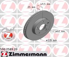 Zimmermann 590.2589.20 tarcza hamulc. toyota rav4 ii  00-05