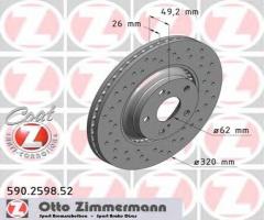 Zimmermann 590.2598.52 tarcza hamulc. toyota avensis  09- przód, toyota avensis sedan (zrt27, adt27)