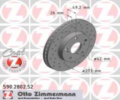 Zimmermann 590.2802.52 tarcza hamulc. toyota auris  07-