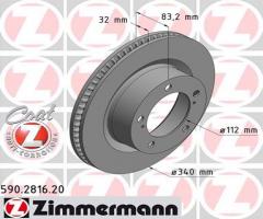Zimmermann 590.2816.20 tarcza hamulc. toyota landcruiser  08- przód