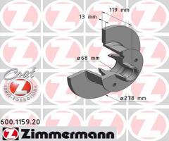 Zimmermann 600.1159.20 tarcza hamulc. vw t2  79-85, vw transporter iii autobus