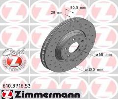 Zimmermann 610.3716.52 tarcza hamulc. volvo s60  00-09 koła 17, volvo s80 i (ts, xy)