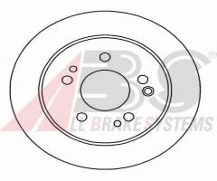 A.b.s. 15779 tarcza hamulc. mercedes w124, w201 tył, mercedes-benz 190 (w201)