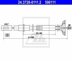 Ate 24.3728-0111 linka sprzęgła vw golf ii 83-92, vw golf ii (19e, 1g1)