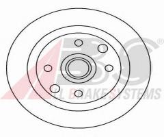 A.b.s. 15893 tarcza hamulc. opel vectra a  88-92 tył, opel kadett e hatchback (33_, 34_, 43_, 44_)