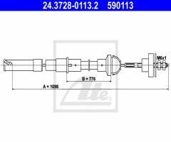 Ate 24.3728-0113 linka sprzęgła vw, vw golf ii (19e, 1g1)