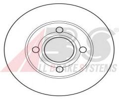 A.b.s. 16096 tarcza hamulc. audi 80  91-92 went. *256, audi coupe (89, 8b)
