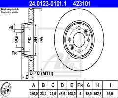 Ate 24.0123-0101 tarcza hamulcowa saab 900 87-93, saab 900 i combi coupe