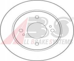 A.b.s. 16152 tarcza hamulc. nissan primera kombi  90-98 tył, nissan primera traveller (w10)
